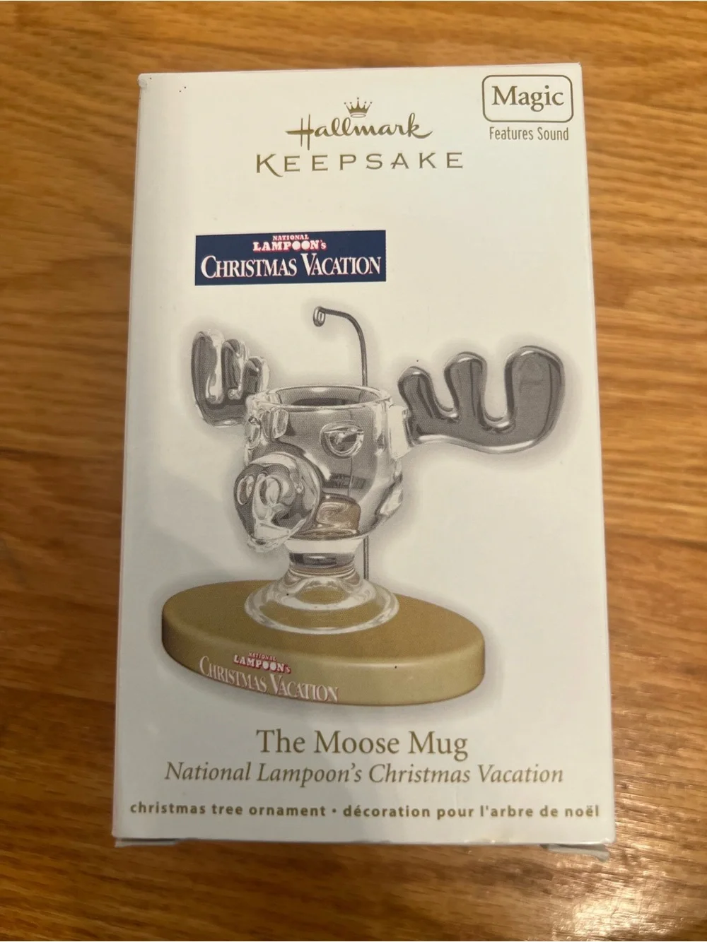 Hallmark Keepsake national lampoons Moose Mug Ornament with Gold Base